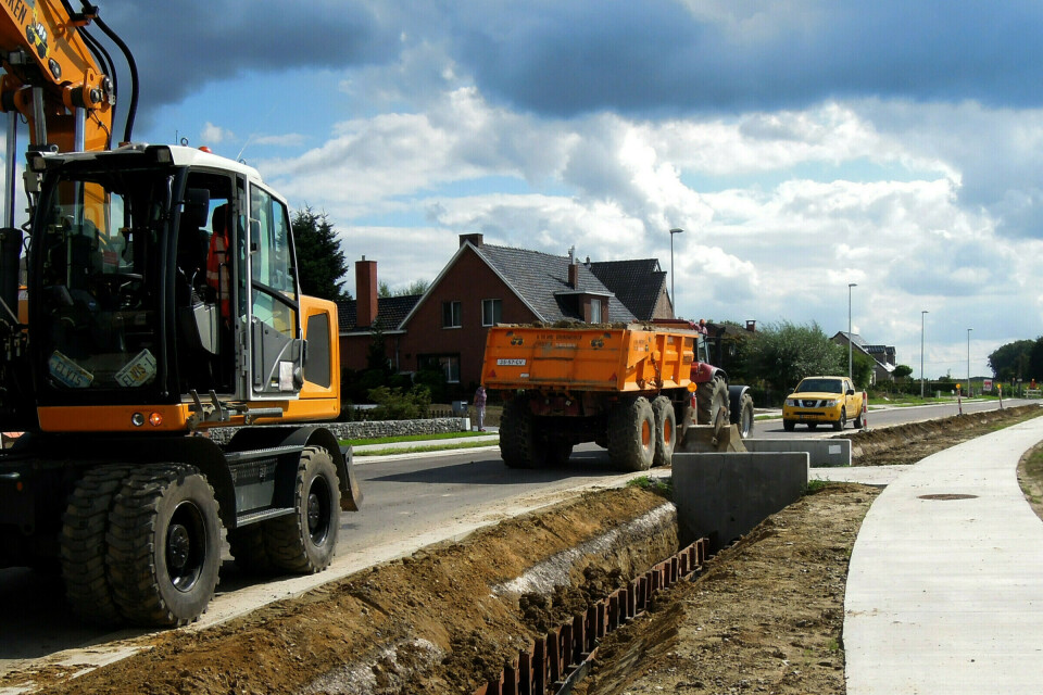 Hulp bij de aanleg van een nieuwe weg in Hasselt